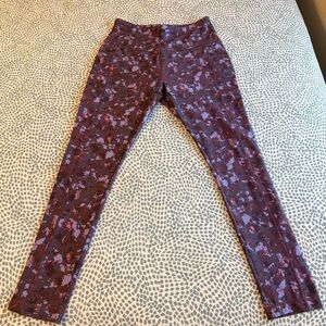 Purple and Pink Floral Patterned Leggings